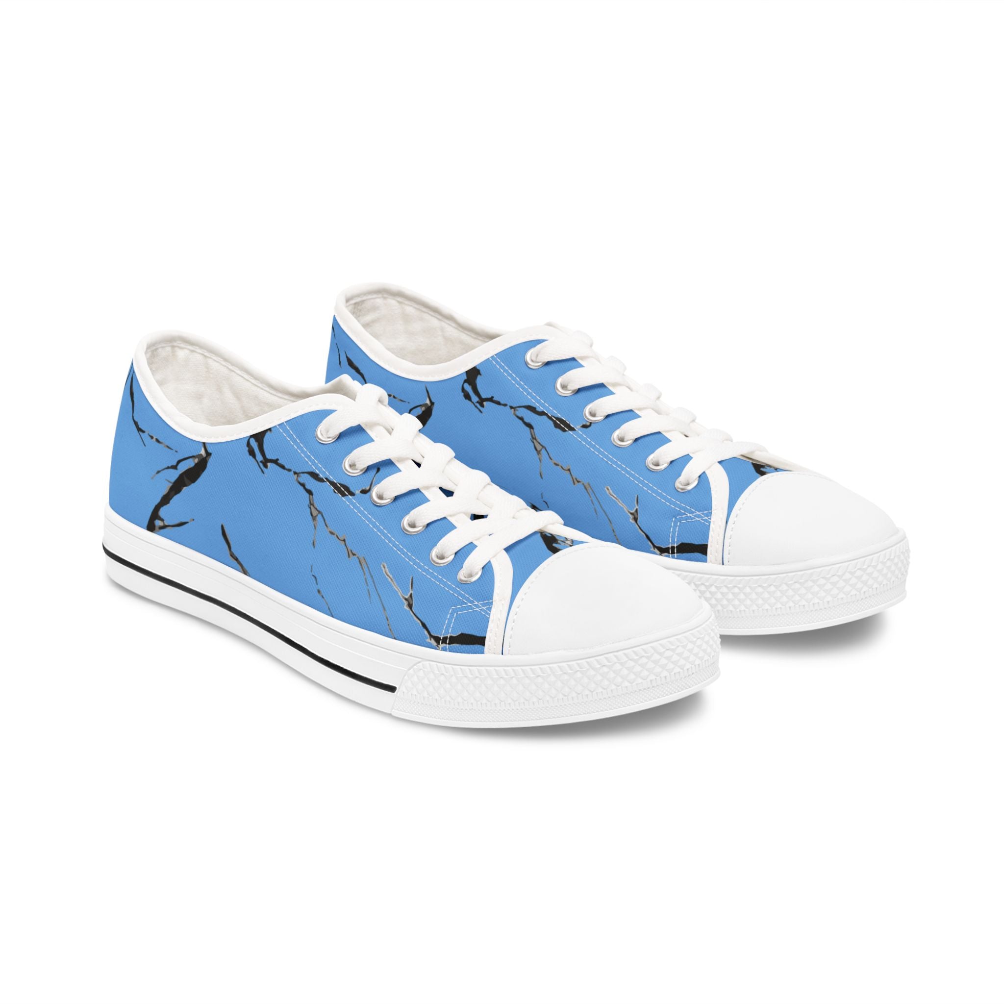 Stylish Blue Abstract Low Top Sneakers for Women